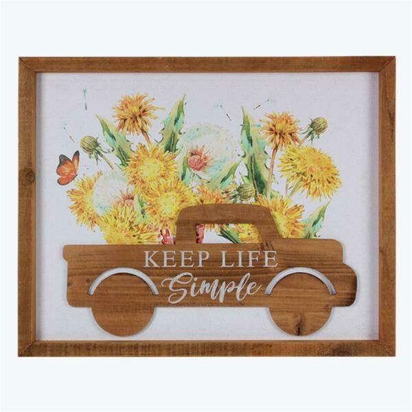 Youngs Wood Truck with Daffodils Wall Sign 72140